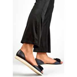 Baleriny Damskie z Kokardą BG162B czarne 1