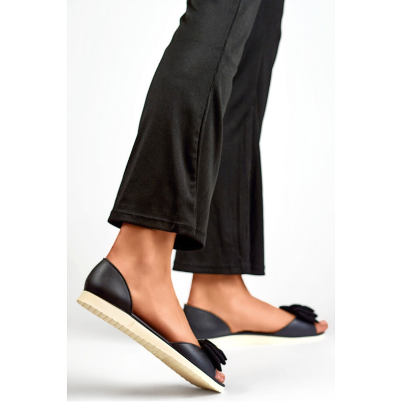 Baleriny Damskie z Kokardą BG162B czarne 1