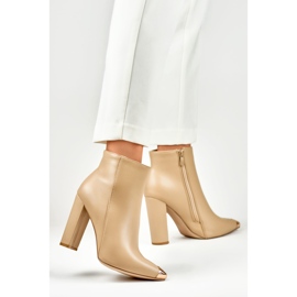 Botki Model MS2055KH Dark Beige - PRIMO beżowy 2