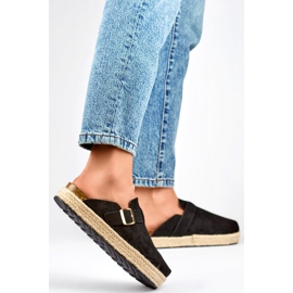 Klapki Damskie Zakryte DM802B czarne 1