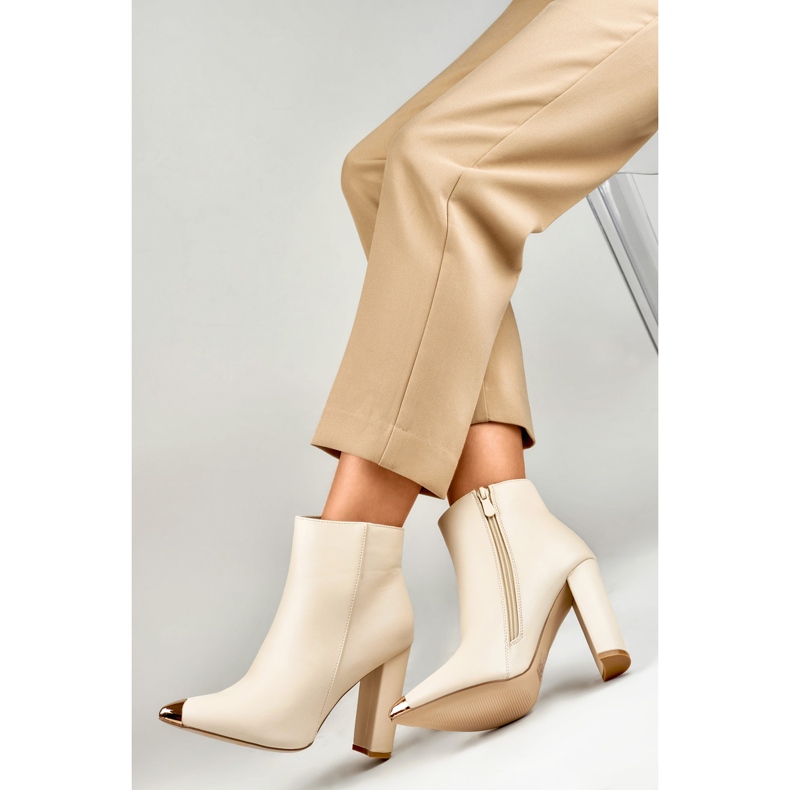 Botki Model MS2055BE Beige - PRIMO beżowy 1