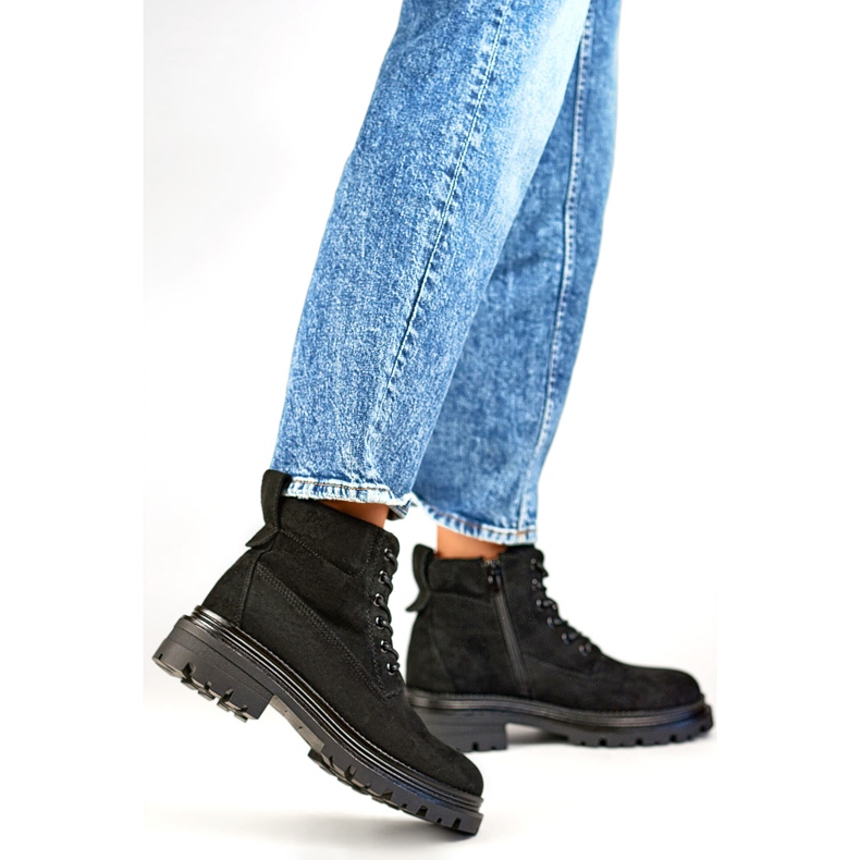 Trapery Damskie Ocieplone Futrem A5201B czarne 1