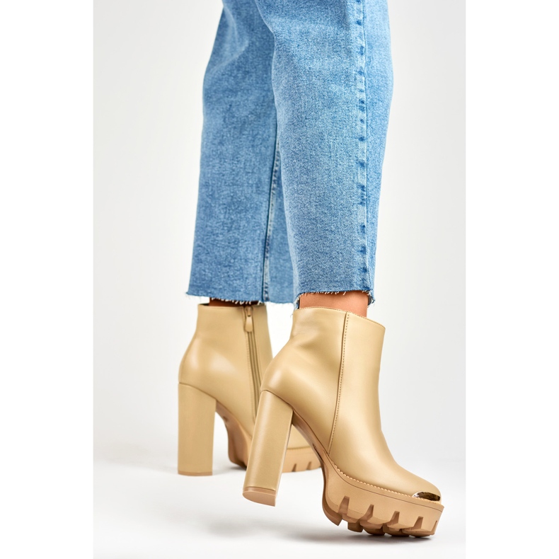 Botki Model NS313KH Beige - PRIMO beżowy 1
