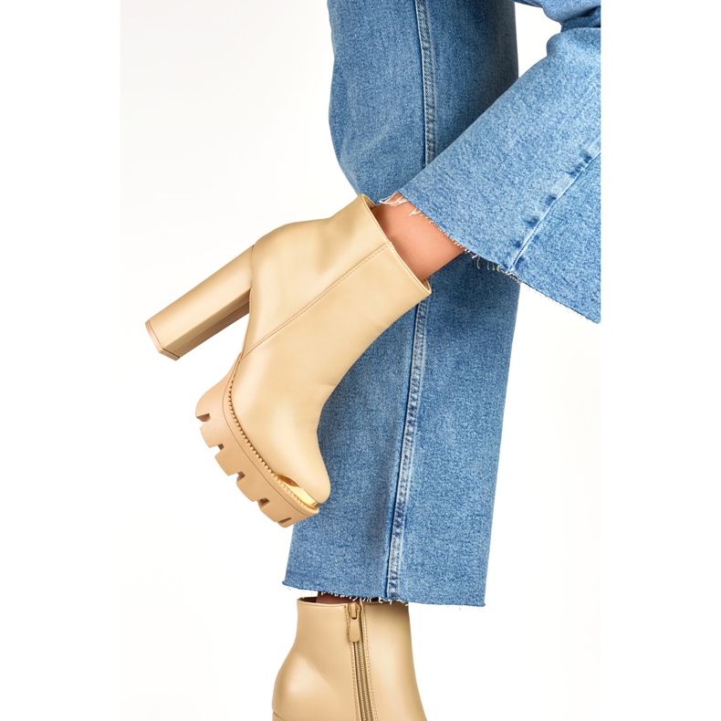 Botki Model NS313KH Beige - PRIMO beżowy 2