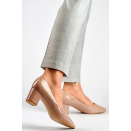 Czółenka Model CIC-312A Beige - PRIMO beżowy 1