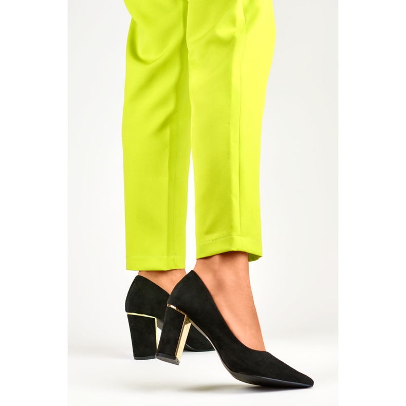 Czółenka Damskie na Słupku GD-DO112A_B czarne 1