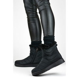 Śniegowce Damskie Ocieplane Futrem W76B czarne 1