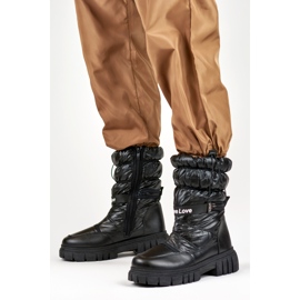 Śniegowce Damskie Ocieplane Futrem OH-29B czarne 1