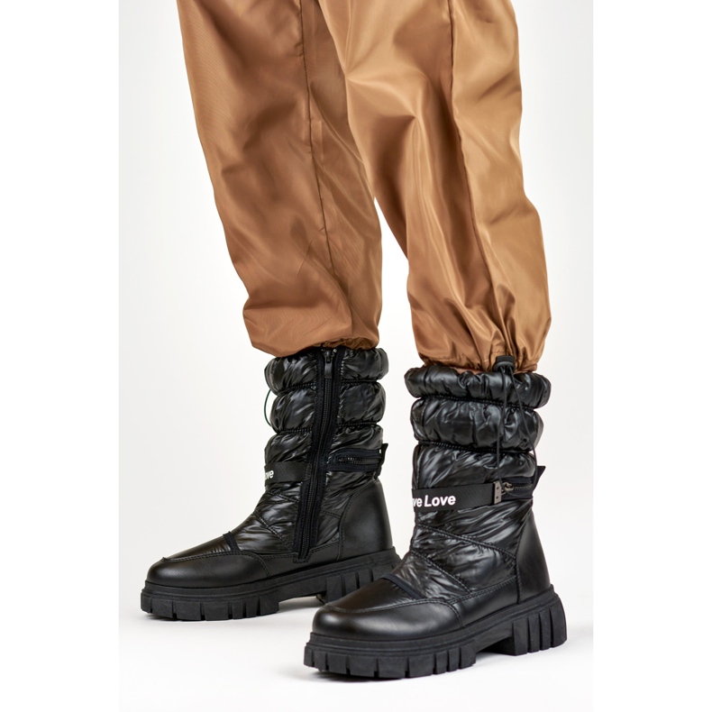 Śniegowce Damskie Ocieplane Futrem OH-29B czarne 1