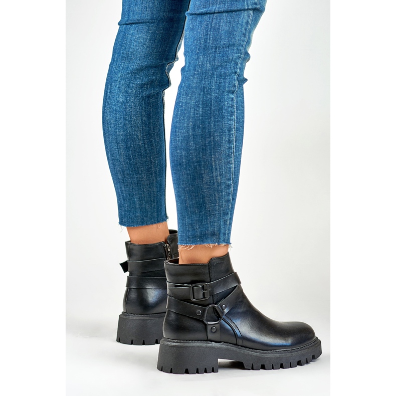 Botki Model Aline 250043B-PU Black - PRIMO czarne 2