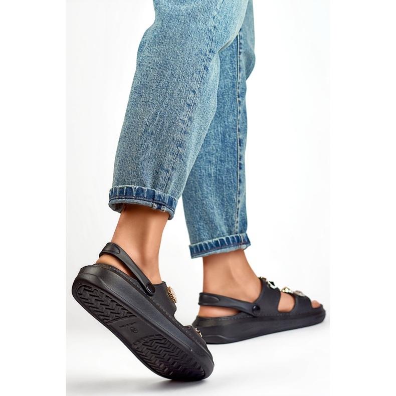 Sandały damskie z Ozdobami JHC3071B czarne 1