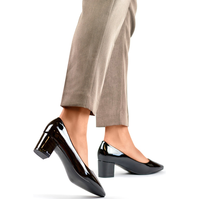 Czółenka Damskie Lakierowane CIC-312B czarne 1
