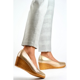 Czółenka Damskie na Koturnie GD-651A-L.GO złoty 1