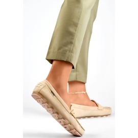 Mokasyny Damskie RQ032BE beżowe beżowy 1