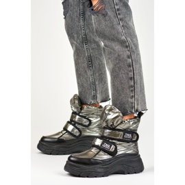 Śniegowce zapinane na Rzepy 22-PY16062SI szare 1