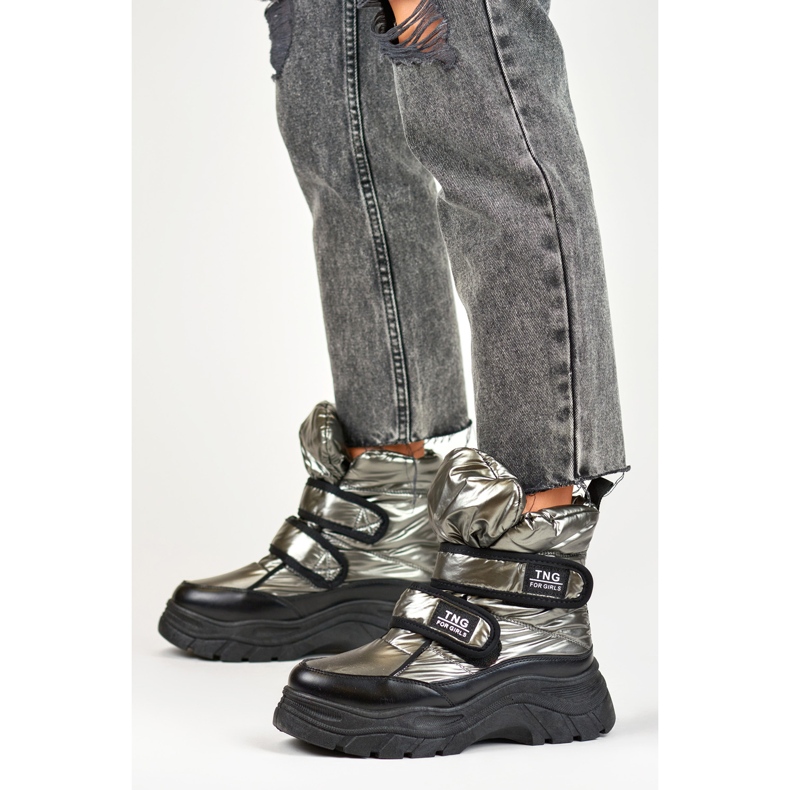 Śniegowce zapinane na Rzepy 22-PY16062SI szare 1