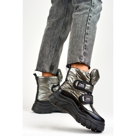 Śniegowce zapinane na Rzepy 22-PY16062SI szare 2