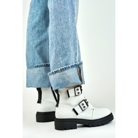 Botki Workery Model Axelle 250007W-PU White Lakier - PRIMO białe 2