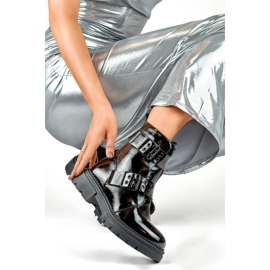 Botki workery Model Axelle 250007B-LA Black Lakier - PRIMO czarne 1