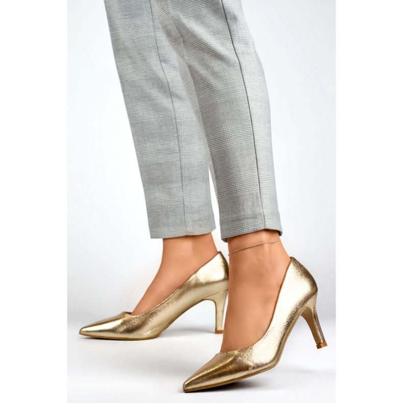 Szpilki Model GD-FL370C-GO Gold - PRIMO żółte 1