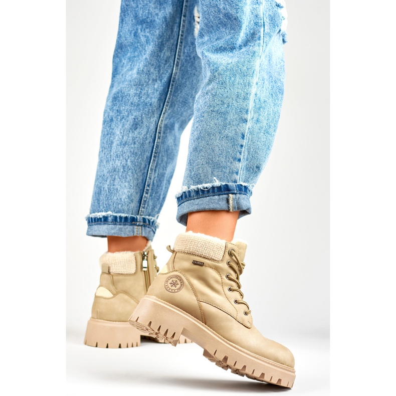 Trapery Damskie Ocieplane GD-TL53BE beżowy 2