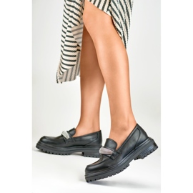 Półbuty Damskie z Ozdobą 7961B czarne 2