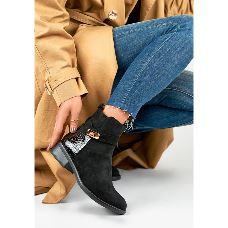 Botki Model 68142B Black - PRIMO czarne 2