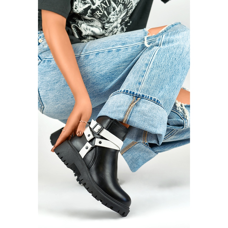 Botki Damskie Ocieplane 250043BW-PU czarne 1