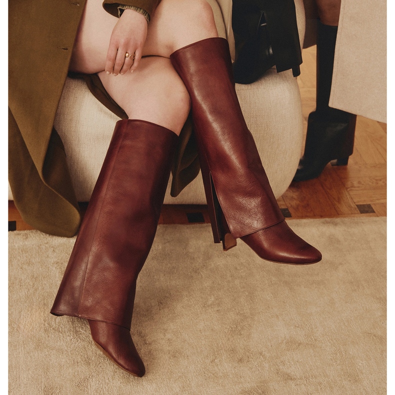 Marco Shoes Kozaki Cleo Szerokie brązowe 1