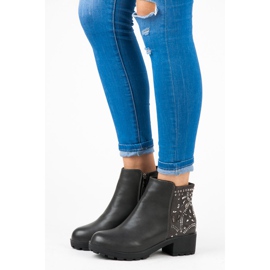 Vices Botki Z Kryształkami szare 1
