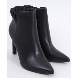 Botki na szpilce licowe Etnea Black czarne 1