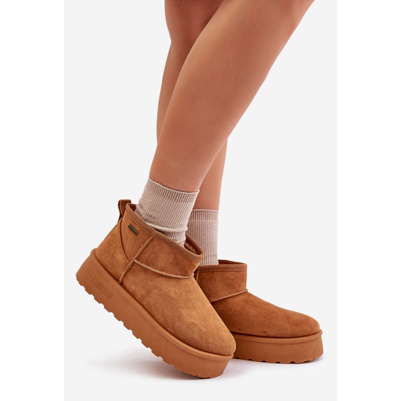 Niskie Śniegowce Na Platformie Big Star OO274A098 Camel brązowe 1