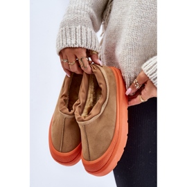 Śniegowce Damskie Na Platformie Z Niską Cholewką Camel Izamine brązowe 2