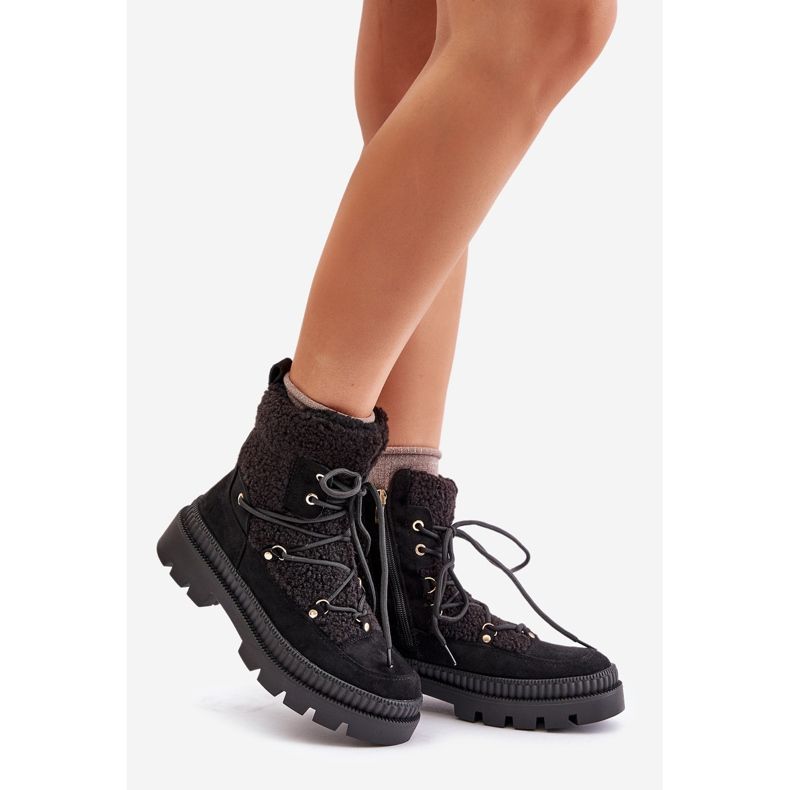 Botki Z Futerkiem Typu Baranek Czarne Merilana 1