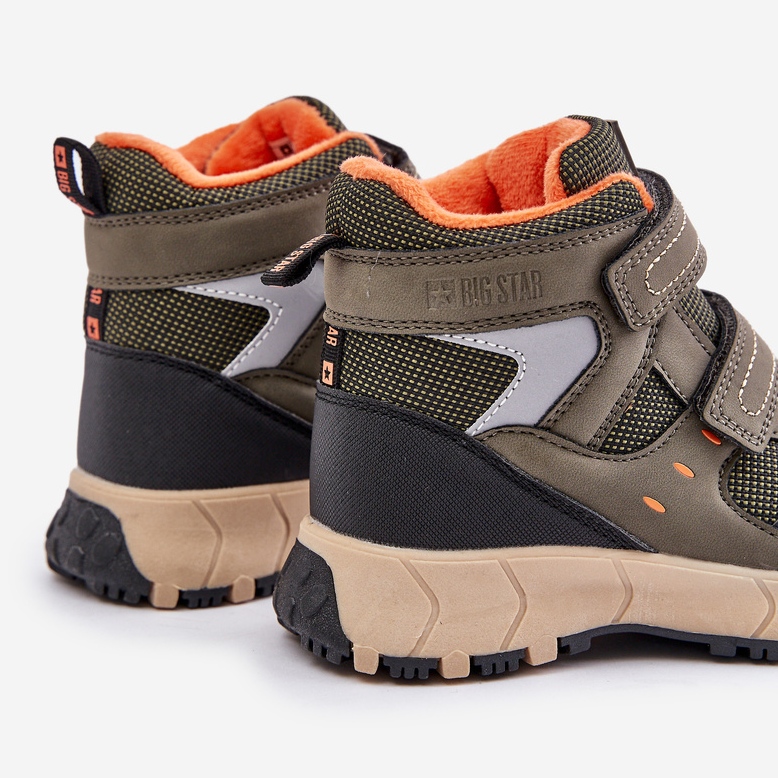 Ocieplane Śniegowce Trapery Dziecięce Big Star OO374129 Khaki zielone 2