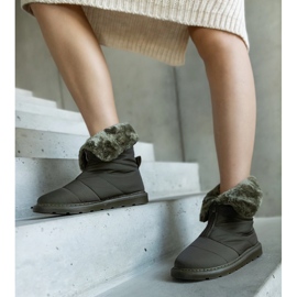 Zielone ocieplane śniegowce z kołnierzem Edidda 1