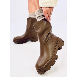 Botki z prostą cholewką Bunton Brown brązowe 2