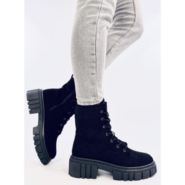 Botki sznurowane Kelis Black czarne 2