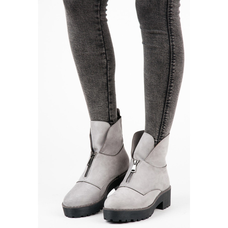 Vices Botki zapinane na suwak szare 1