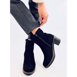 Botki na kauczukowym obcasie Linzi Black czarne 1