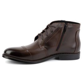 Olivier Buty męskie zimowe eleganckie trzewiki 282LU ciemny brąz brązowe 1