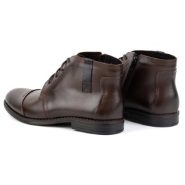 Olivier Buty męskie zimowe eleganckie trzewiki 282LU ciemny brąz brązowe 5