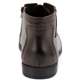Olivier Buty męskie zimowe eleganckie trzewiki 282LU ciemny brąz brązowe 8