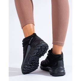 Sportowe buty trekkingowe damskie z wysoką cholewką DK czarne 4