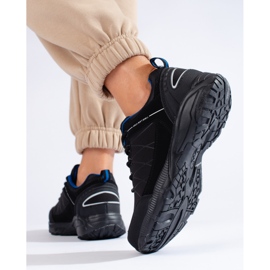 Buty trekkingowe damskie DK Waterproof czarno niebieskie czarne 4