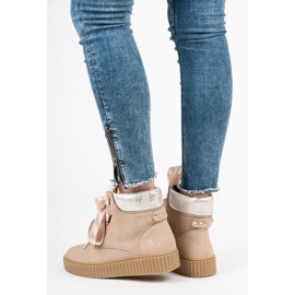 Vices Wiązane botki creepersy brązowe 2