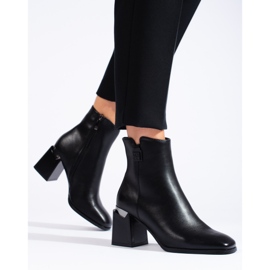 W. Potocki Eleganckie botki czarne na obcasie Potocki 1