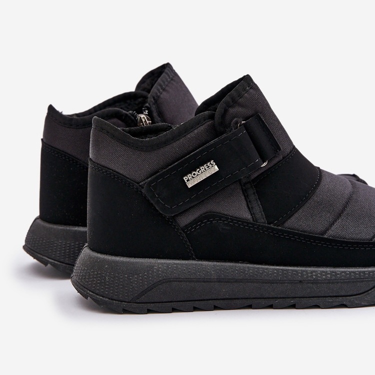 Ocieplane Męskie Buty Zimowe Śniegowce Progress PROGJ-22-153 Czarne 1