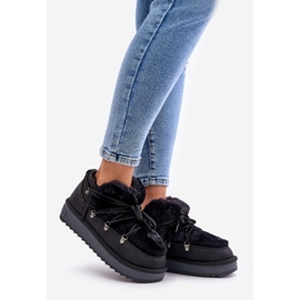 Niskie Śniegowce Na Platformie Z Futerkiem D.Franklin DFSH370011 Czarne 1