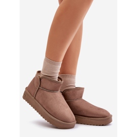 Śniegowce Na Platformie Damskie D.Franklin DFSH370010 Taupe beżowy 1